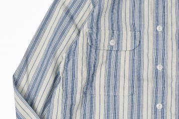 SSS21-ST-刺し子ストライプワークシャツ21-ST-SSS21ST-SAMURAIJEANS-サムライジーンズシャツ-長袖シャツの画像