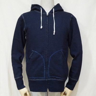 SIS-102-ID-インディゴジップアップスウェットパーカー102-SIS102-SAMURAIJEANS-サムライジーンズスウェット-サムライジーンズスエットの画像