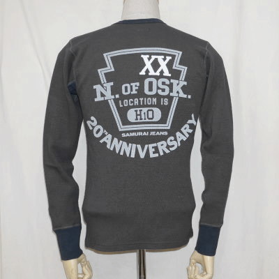 SJLTW20TH-101-LBK-サムライジーンズサーマル20TH-101-SJLTW20TH101-SAMURAIJEANS-サムライジーンズサーマルロンＴ-20周年の画像