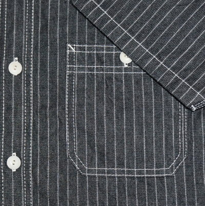 SMST18-BK-サムライ自動車倶楽部ストライプワークシャツ18-SAMURAIJEANS-サムライジーンズワークシャツ-サムライ自動車倶楽部-ワークシャツの画像
