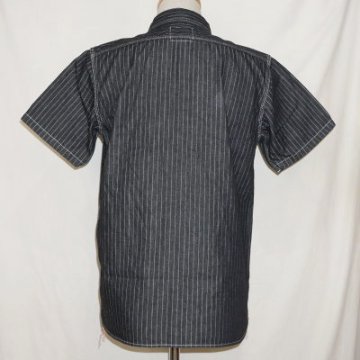 SMST18-BK-サムライ自動車倶楽部ストライプワークシャツ18-SAMURAIJEANS-サムライジーンズワークシャツ-サムライ自動車倶楽部-ワークシャツの画像