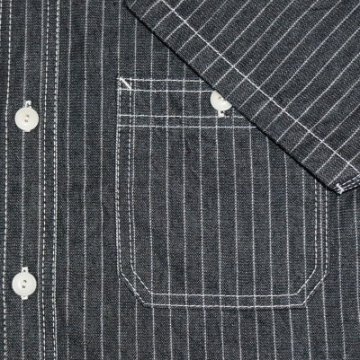 SMST18-BK-サムライ自動車倶楽部ストライプワークシャツ18-SAMURAIJEANS-サムライジーンズワークシャツ-サムライ自動車倶楽部-ワークシャツの画像