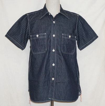 SMST18-ID-サムライ自動車倶楽部ストライプワークシャツ18-SAMURAIJEANS-サムライジーンズワークシャツ-サムライ自動車倶楽部-ワークシャツの画像