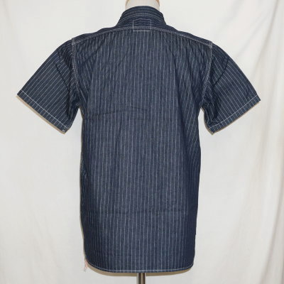 SMST18-ID-サムライ自動車倶楽部ストライプワークシャツ18-SAMURAIJEANS-サムライジーンズワークシャツ-サムライ自動車倶楽部-ワークシャツの画像