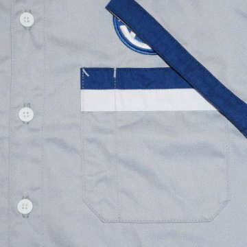 SMGS17-ブルー-サムライ自動車倶楽部ガススタシャツ17-SAMURAIJEANS-サムライジーンズシャツ-サムライ自動車倶楽部シャツの画像