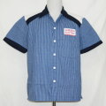 SMGS18-BL-サムライ自動車倶楽部ガススタシャツ18-SAMURAIJEANS-サムライジーンズワークシャツ-サムライ自動車倶楽部-ワークシャツの画像