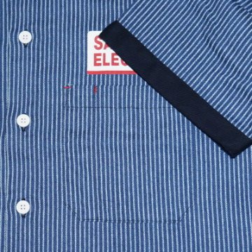 SMGS18-BL-サムライ自動車倶楽部ガススタシャツ18-SAMURAIJEANS-サムライジーンズワークシャツ-サムライ自動車倶楽部-ワークシャツの画像