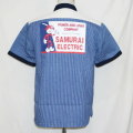SMGS18-BL-サムライ自動車倶楽部ガススタシャツ18-SAMURAIJEANS-サムライジーンズワークシャツ-サムライ自動車倶楽部-ワークシャツの画像