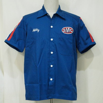 SMGS20-BL-サムライ自動車倶楽部ガススタシャツ20-SAMURAIJEANS-サムライジーンズワークシャツ-サムライジーンズシャツ-サムライ自動車倶楽部の画像