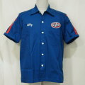 SMGS20-BL-サムライ自動車倶楽部ガススタシャツ20-SAMURAIJEANS-サムライジーンズワークシャツ-サムライジーンズシャツ-サムライ自動車倶楽部の画像