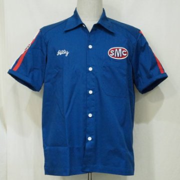 SMGS20-BL-サムライ自動車倶楽部ガススタシャツ20-SAMURAIJEANS-サムライジーンズワークシャツ-サムライジーンズシャツ-サムライ自動車倶楽部の画像