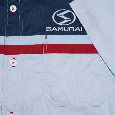 SMTC17SS-KL-ライトブルー-サムライ自動車倶楽部TC切り替え半袖ワークシャツ17-SMTC17SSKL-SAMURAIJEANS-サムライジーンズ-サムライ自動車倶楽部-シャツ半袖の画像