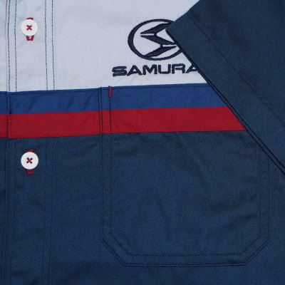 SMTC17SS-KL-NV-サムライ自動車倶楽部TC切り替え半袖ワークシャツ17-SMTC17SSKL-SAMURAIJEANS-サムライジーンズ-サムライ自動車倶楽部-シャツ半袖の画像