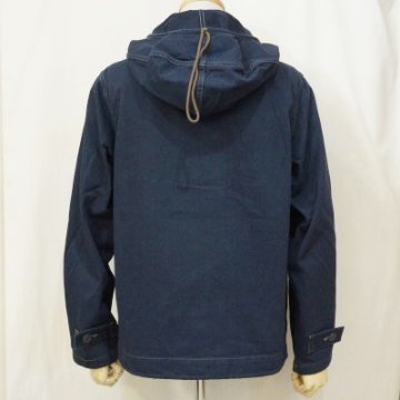 SPUJ17-HB-ネイビー-フーデッドプルオーバージャケット・ヘリンボン-SPUJ17HB-SAMURAIJEANS-サムライジーンズジャケット-アウターの画像