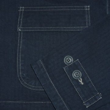 SPUJ17-HB-ネイビー-フーデッドプルオーバージャケット・ヘリンボン-SPUJ17HB-SAMURAIJEANS-サムライジーンズジャケット-アウターの画像