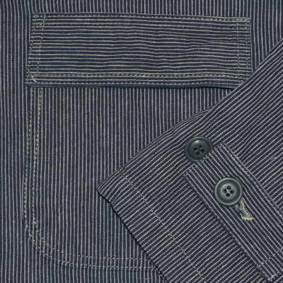 SPUJ17-ST-インディゴ-フーデッドプルオーバージャケット・ストライプ-SPUJ17ST-SAMURAIJEANS-サムライジーンズジャケット-アウターの画像