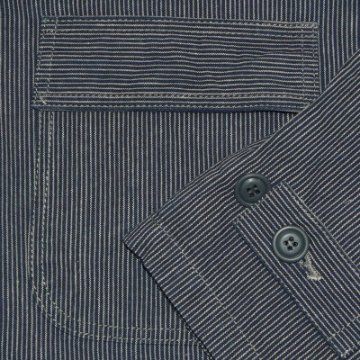 SPUJ17-ST-インディゴ-フーデッドプルオーバージャケット・ストライプ-SPUJ17ST-SAMURAIJEANS-サムライジーンズジャケット-アウターの画像
