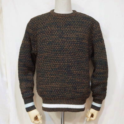 SJIHN19-101-GRN-インディゴクルーネックセーター19-101-SJIHN19101-SAMURAIJEANS-サムライジーンズセーターの画像