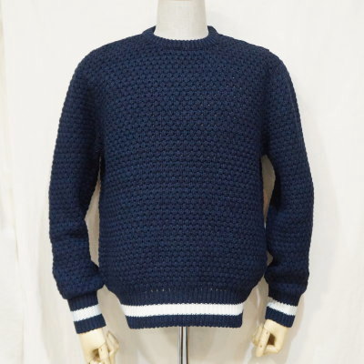 SJIHN19-101-NV-インディゴクルーネックセーター19-101-SJIHN19101-SAMURAIJEANS-サムライジーンズセーターの画像