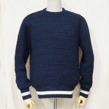 SJIHN19-101-NV-インディゴクルーネックセーター19-101-SJIHN19101-SAMURAIJEANS-サムライジーンズセーターの画像