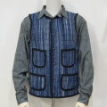 SJVT18-KS-インディゴ-藍絣刺し子ベスト18-KS-SJVT18KS-SAMURAIJEANS-サムライジーンズ-サムライジーンズベストの画像