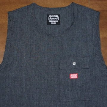 SWCVS19-BK-TCプルオーバーベスト19-SAMURAIJEANS-サムライジーンズベスト-SAMURAIWORKCLOTHES-サムライワーククローズの画像