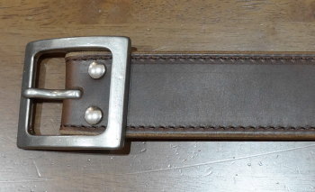 A101HS-18-BR-極厚USオイルドレザーステッチベルト18-A101HS18-SAMURAIJEANS-サムライジーンズベルトの画像