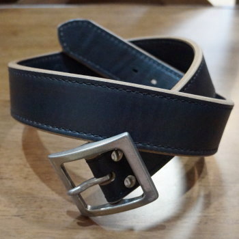 A101HS-18-BK-極厚USオイルドレザーステッチベルト18-A101HS18-SAMURAIJEANS-サムライジーンズベルトの画像