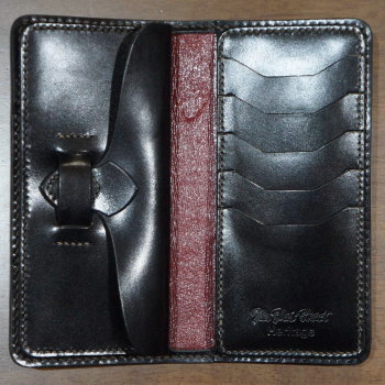 FN-WLN1-4SC-BKxBKxBKxRD-多脂革ロングウォレットFNWLN14SC(旧品番FH-WL004C)-FNWLN14SC-FLATHEAD-フラットヘッドロングウォレットの画像