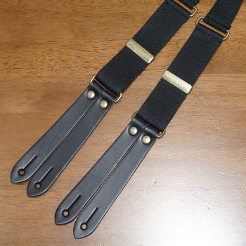 SPD003-SWC-BK-コットンxレザーサスペンダーSWC-SPD003SWC-SAMURAIJEANS-SAMURAIWORKCLOTHES-サムライワーククローズ-サムライジーンズサスペンダーの画像