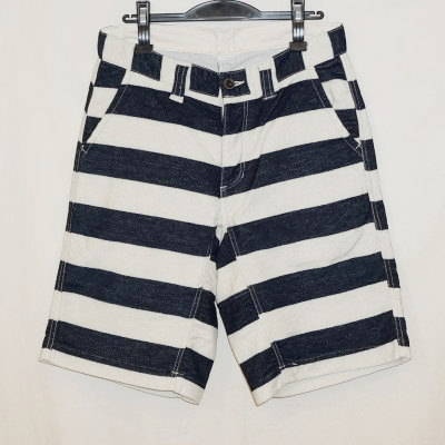 SJSP15-01-インディゴボーダー-インディゴパイルショートパンツ15-01-SJSP1501-SAMURAIJEANS-サムライジーンズハーフパンツ-サムライジーンズデニムジーンズの画像