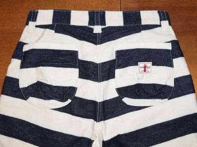 SJSP15-01-インディゴボーダー-インディゴパイルショートパンツ15-01-SJSP1501-SAMURAIJEANS-サムライジーンズハーフパンツ-サムライジーンズデニムジーンズの画像