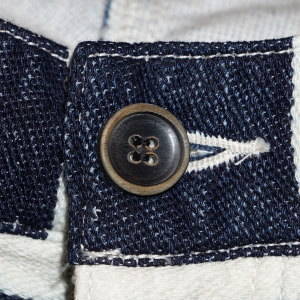 SJSP15-01-インディゴボーダー-インディゴパイルショートパンツ15-01-SJSP1501-SAMURAIJEANS-サムライジーンズハーフパンツ-サムライジーンズデニムジーンズの画像