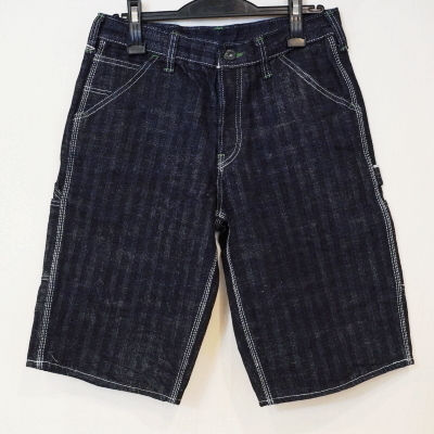 SM155DX-P-ヘリンボンペインターショートパンツ-SM155DXP-SAMURAIJEANS-サムライジーンズデニムジーンズ・サムライ自動車倶楽部デニムジーンズ-ハーフパンツの画像