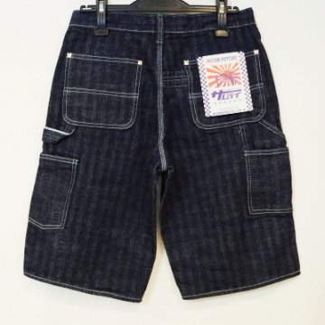 SM155DX-P-ヘリンボンペインターショートパンツ-SM155DXP-SAMURAIJEANS-サムライジーンズデニムジーンズ・サムライ自動車倶楽部デニムジーンズ-ハーフパンツの画像