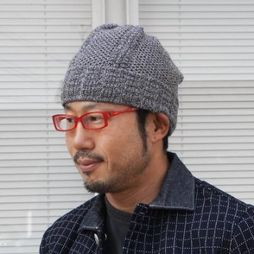UO501NC15-杢ブルー-杢ニットキャップ15-SAMURAIJEANS-サムライジーンズニットキャップ-サムライ魚釣倶楽部ニットキャップの画像