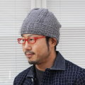 UO501NC15-杢ブルー-杢ニットキャップ15-SAMURAIJEANS-サムライジーンズニットキャップ-サムライ魚釣倶楽部ニットキャップの画像