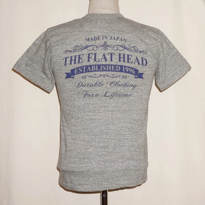 TKT-011-グレー-THE FLAT HEAD-TKT011-FLATHEAD-フラットヘッドTシャツ-TKT系-半袖Tシャツの画像