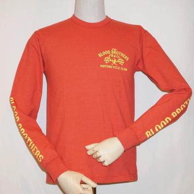 TLS-123W-ライトレッド-B.B.M.C-TLS123W-FLATHEAD-フラットヘッドロンT・フラットヘッド長袖Tシャツの画像