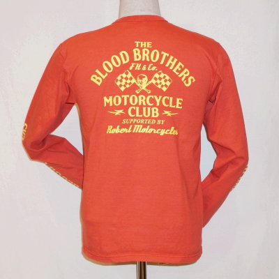 TLS-123W-ライトレッド-B.B.M.C-TLS123W-FLATHEAD-フラットヘッドロンT・フラットヘッド長袖Tシャツの画像