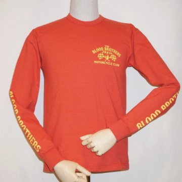 TLS-123W-ライトレッド-B.B.M.C-TLS123W-FLATHEAD-フラットヘッドロンT・フラットヘッド長袖Tシャツの画像