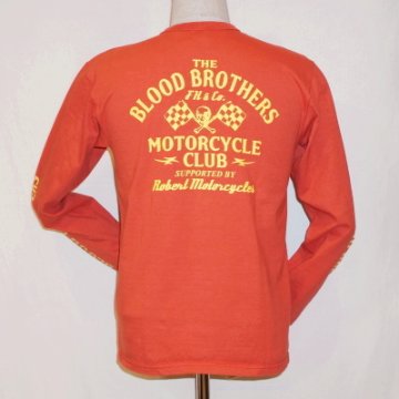 TLS-123W-ライトレッド-B.B.M.C-TLS123W-FLATHEAD-フラットヘッドロンT・フラットヘッド長袖Tシャツの画像