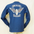 TLS-127W-ブルー-RIDE TO LIVE-TLS127W-FLATHEAD-フラットヘッドロンT・フラットヘッド長袖Tシャツの画像