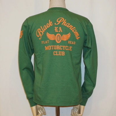 TLS-129W-グリーン-BLACK PHANTOMS-TLS129W-FLATHEAD-フラットヘッドロンT・フラットヘッド長袖Tシャツの画像