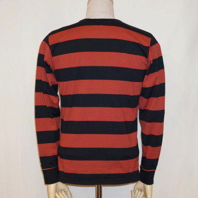 BTL-08W-ブラックブラウン-ボーダーTシャツ長袖08-BTL08W-FLATHEAD-フラットヘッドTシャツの画像