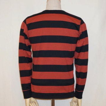 BTL-08W-ブラックブラウン-ボーダーTシャツ長袖08-BTL08W-FLATHEAD-フラットヘッドTシャツの画像