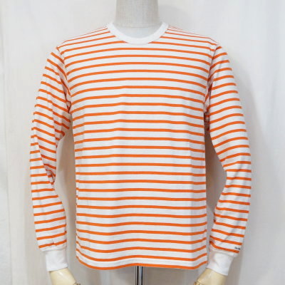 F-BTL-102-IVxOR-長袖ＴシャツボーダーB102-FBTL102-FLATHEAD-フラットヘッドTシャツ-長袖-ロンＴの画像