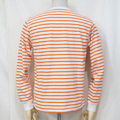 F-BTL-102-IVxOR-長袖ＴシャツボーダーB102-FBTL102-FLATHEAD-フラットヘッドTシャツ-長袖-ロンＴの画像