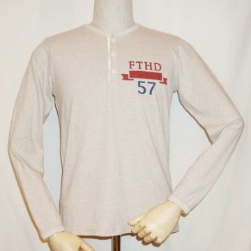 THE-01W-オートミール-FTHD 57-THE01W-FLATHEAD-フラットヘッド長袖Tシャツ-FLATHEAD-フラットヘッドヘンリーネック長袖Tシャツの画像