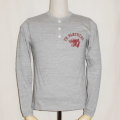 THE-02W-杢グレー-FH PANTHERS-THE02W-FLATHEAD-フラットヘッド長袖Tシャツ-FLATHEAD-フラットヘッドヘンリーネック長袖Tシャツの画像